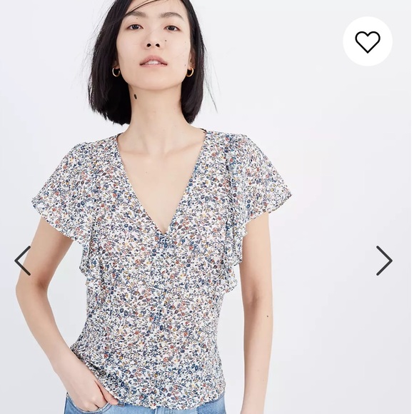 Madewell Tops - Madewell Carmelina flutter-sleeve top size 4